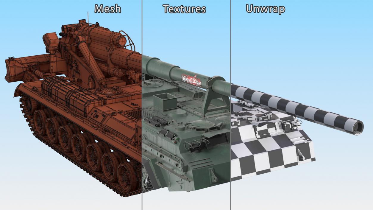 3D Russian Tanks Rigged Collection 4 model