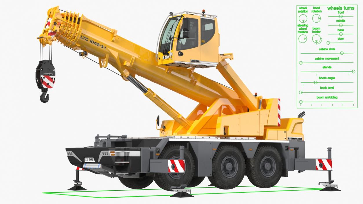 3D Compact Mobile Crane Liebherr LTC 1050 31 Rigged model