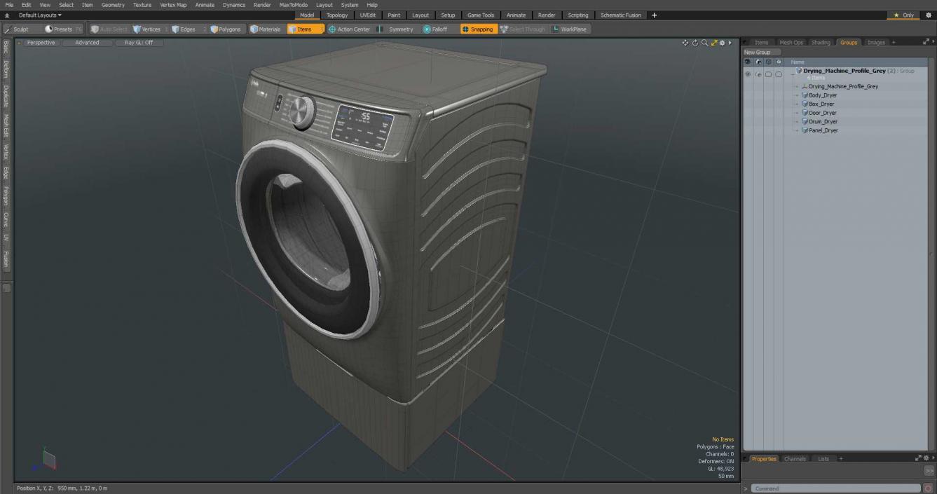 Drying Machine Profile Grey 3D