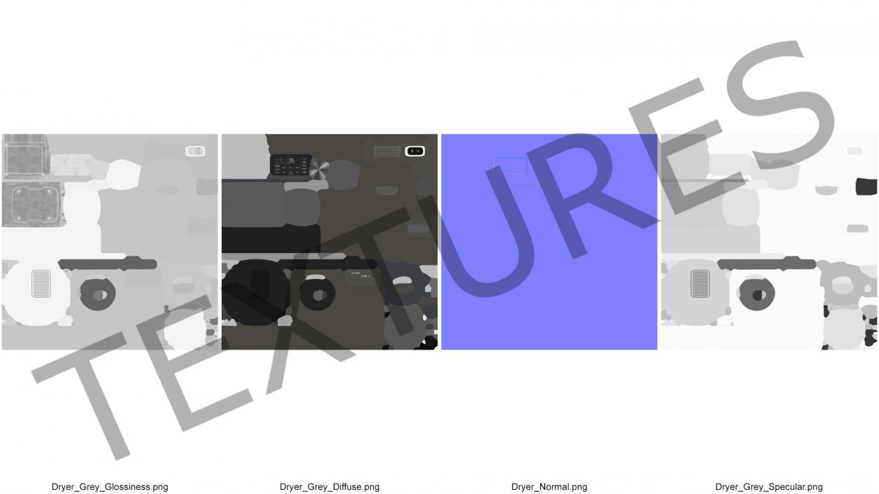 Drying Machine Profile Grey 3D