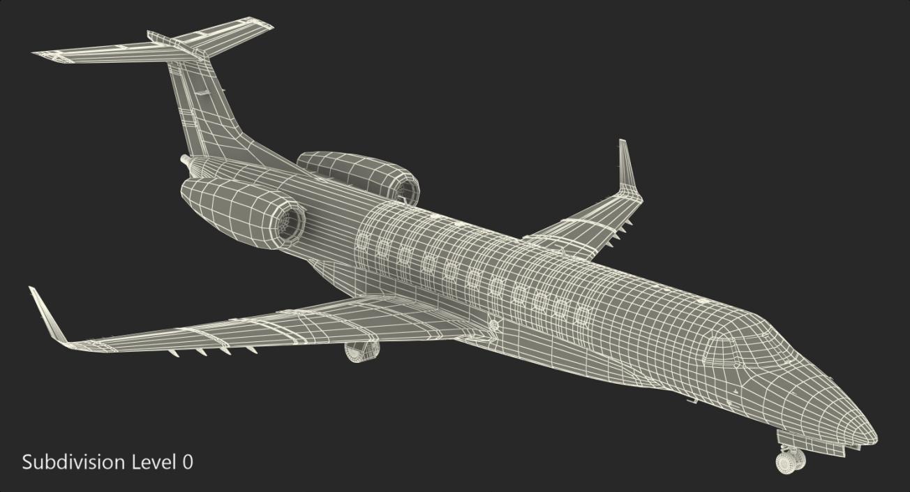 3D Embraer Legacy 650E Private Jet