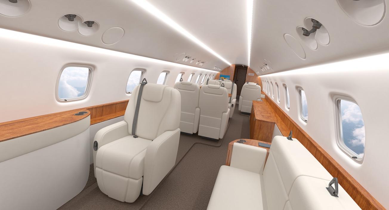 3D Embraer Legacy 650E Private Jet