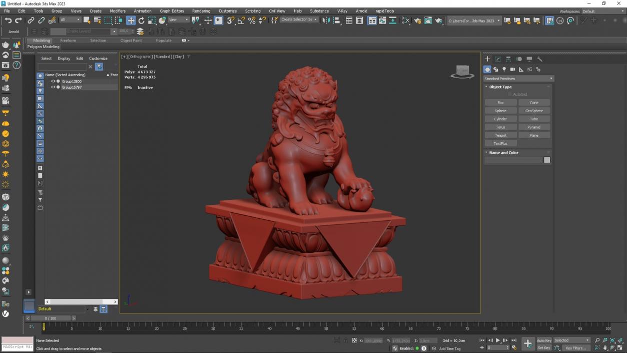 3D Jade Guardian Lion Statue for 3D Print model