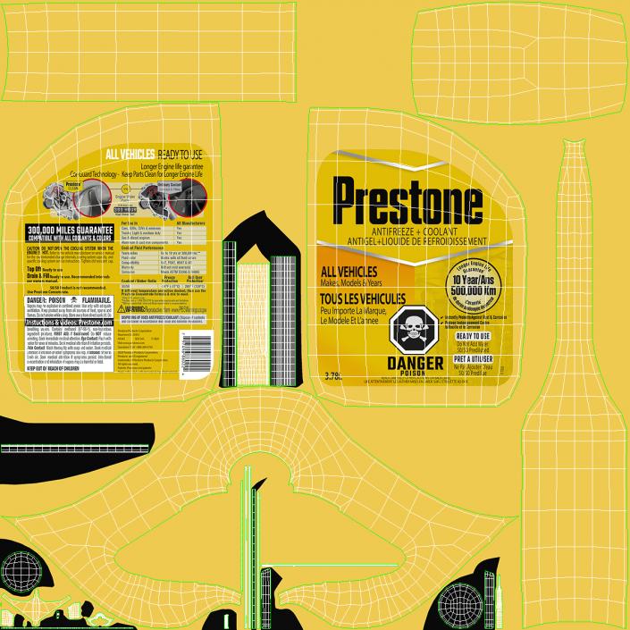 3D model Prestone Yellow Antifreeze 1 Gallon