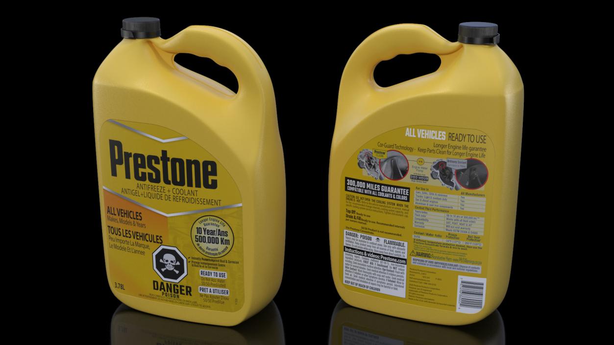 3D model Prestone Yellow Antifreeze 1 Gallon