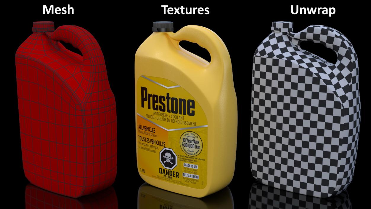 3D model Prestone Yellow Antifreeze 1 Gallon