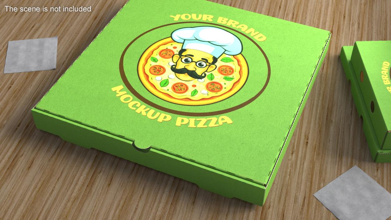 Pizza Boxes with Pizza Mockup 3D model