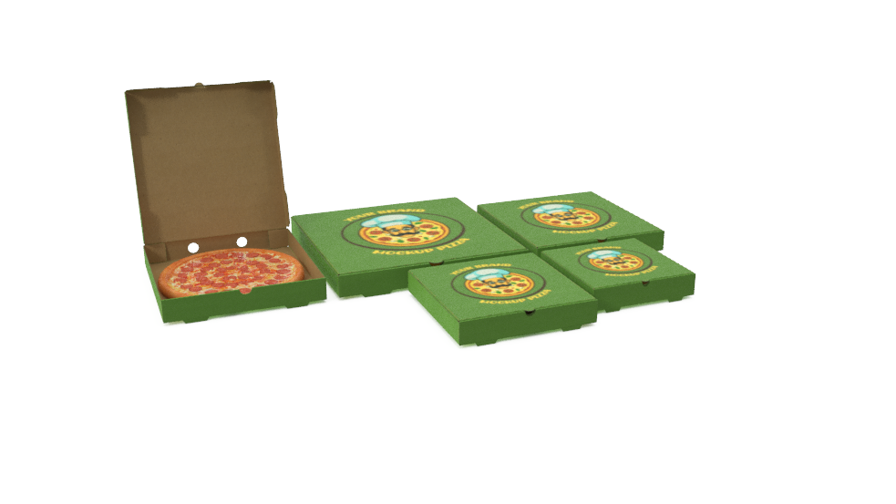 Pizza Boxes with Pizza Mockup 3D model