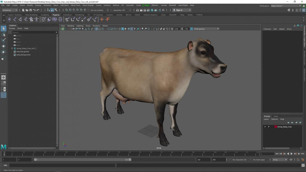 3D Jersey Dairy Cow