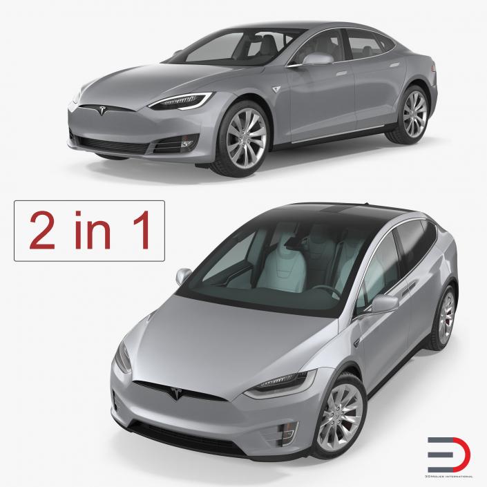 3D Tesla Cars Collection