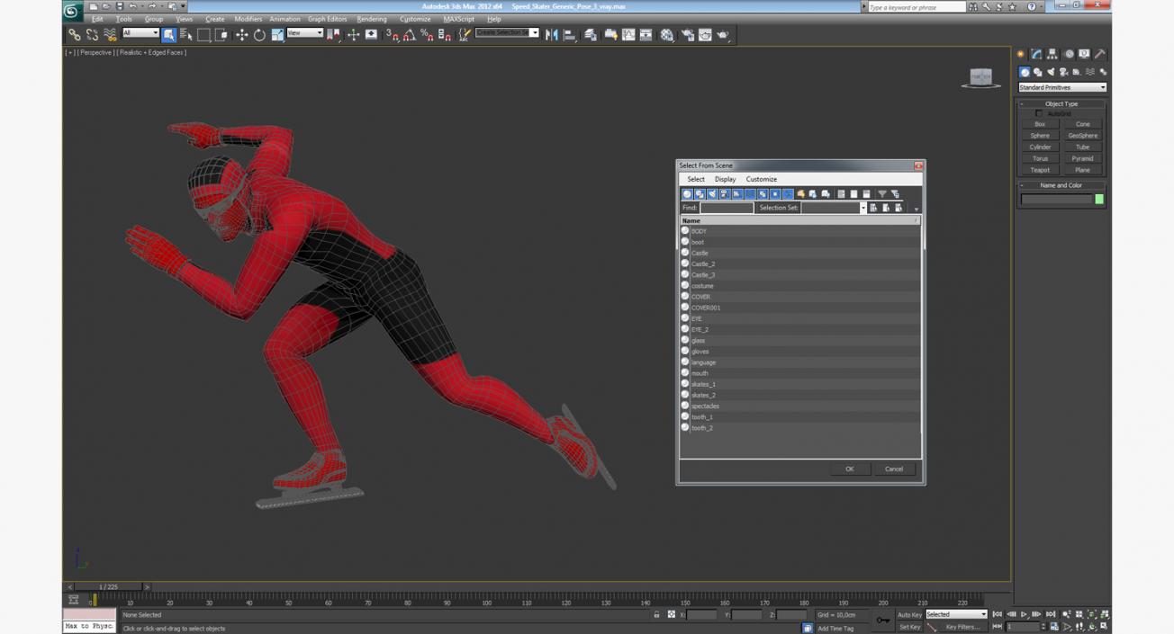 Speed Skater Generic Pose 3 3D