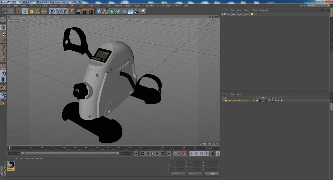 3D model Mini Exercise Bike Silver