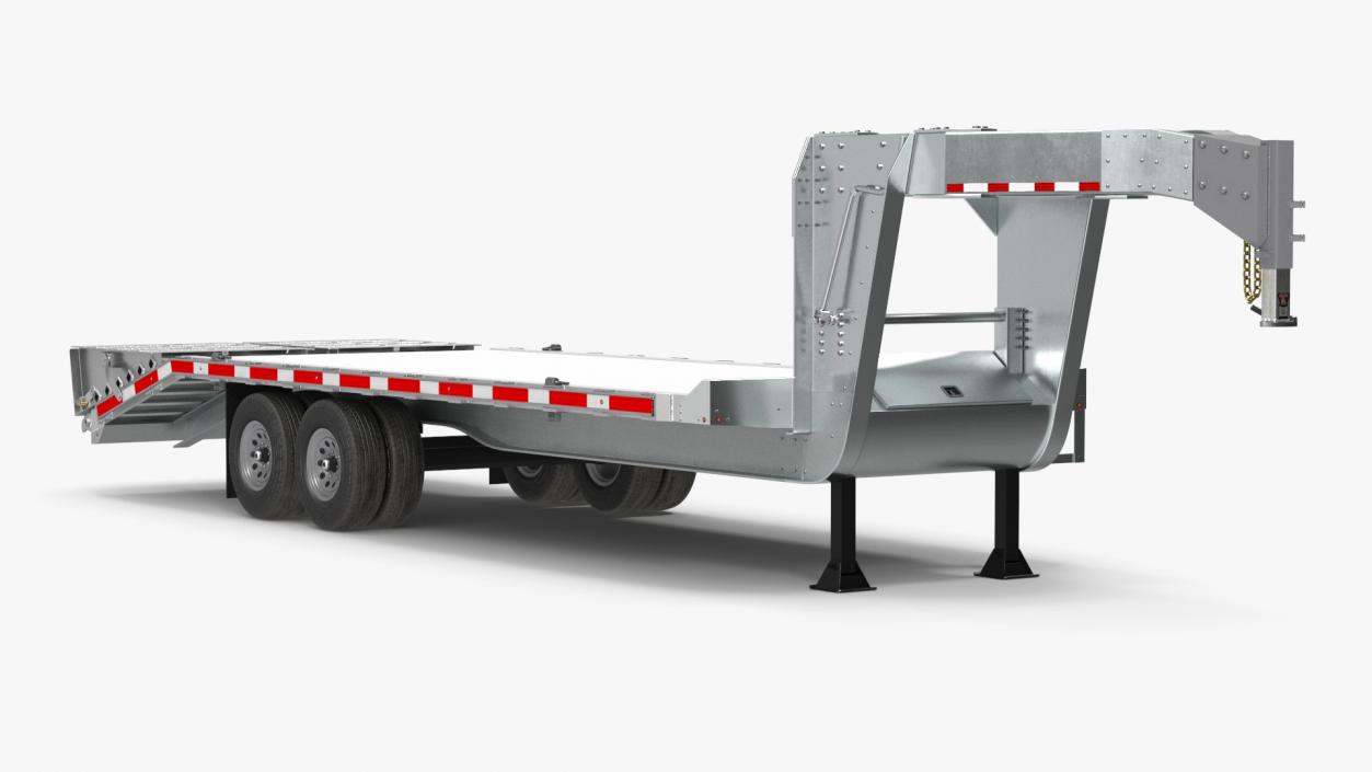 Flatbed Equipment Pickup Trailer 3D