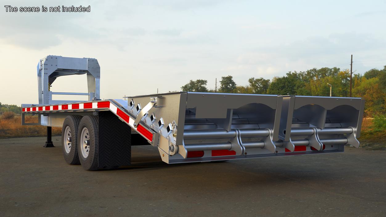 Flatbed Equipment Pickup Trailer 3D