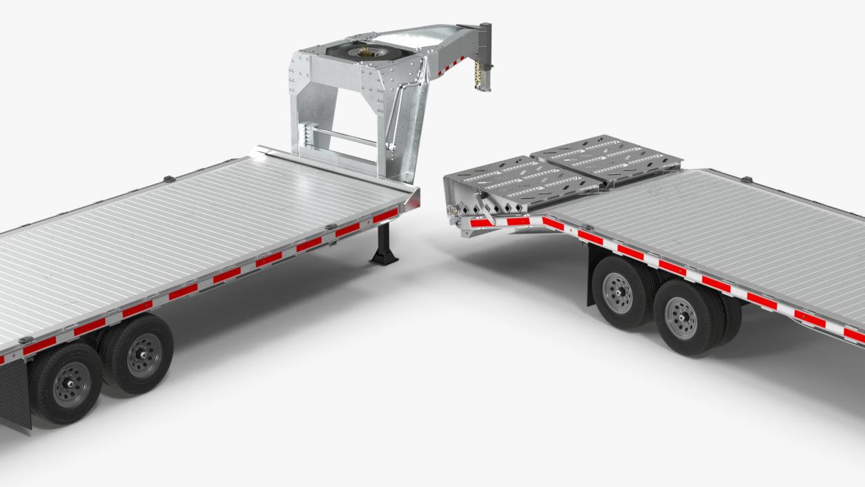 Flatbed Equipment Pickup Trailer 3D