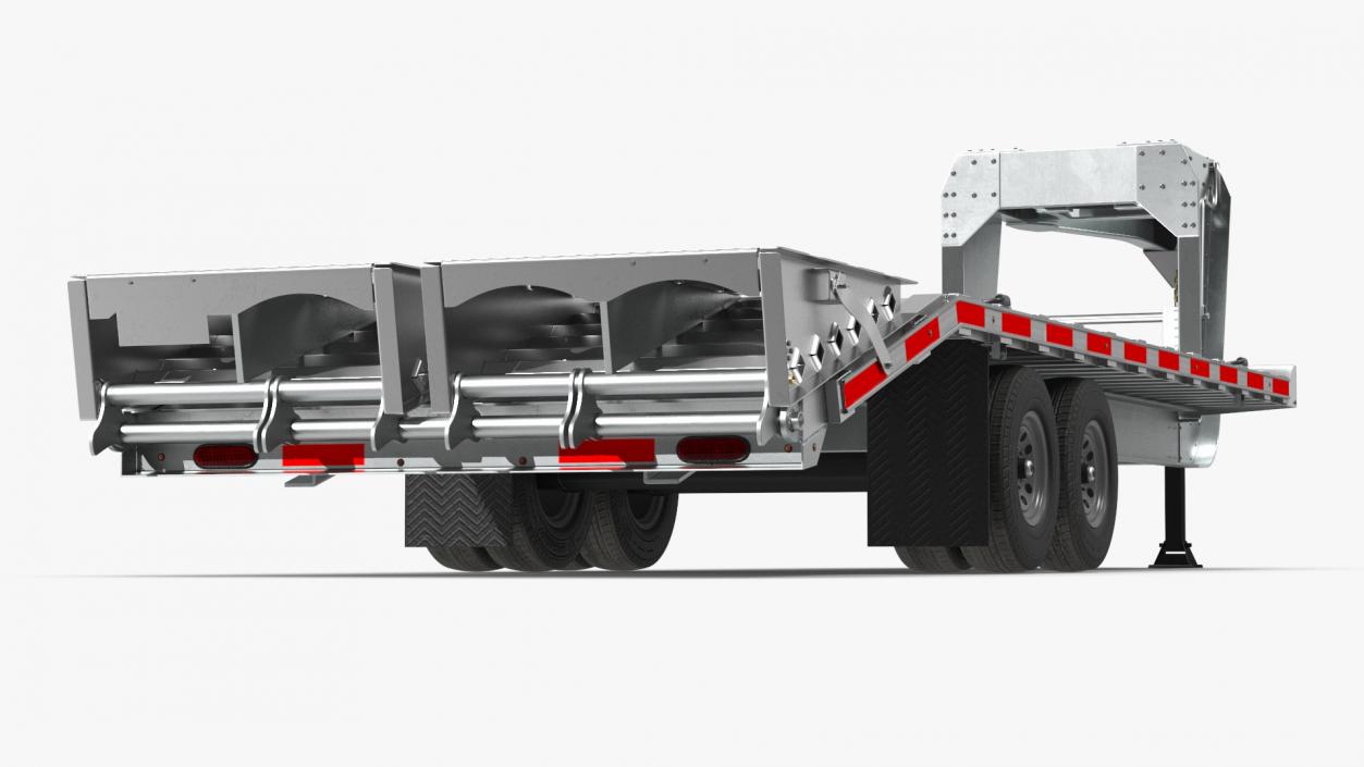 Flatbed Equipment Pickup Trailer 3D