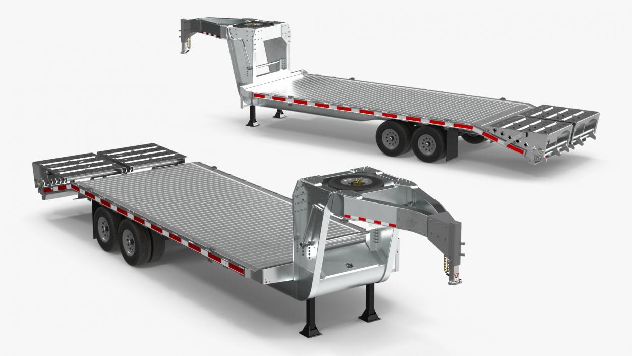 Flatbed Equipment Pickup Trailer 3D