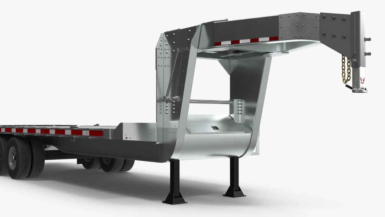 Flatbed Equipment Pickup Trailer 3D