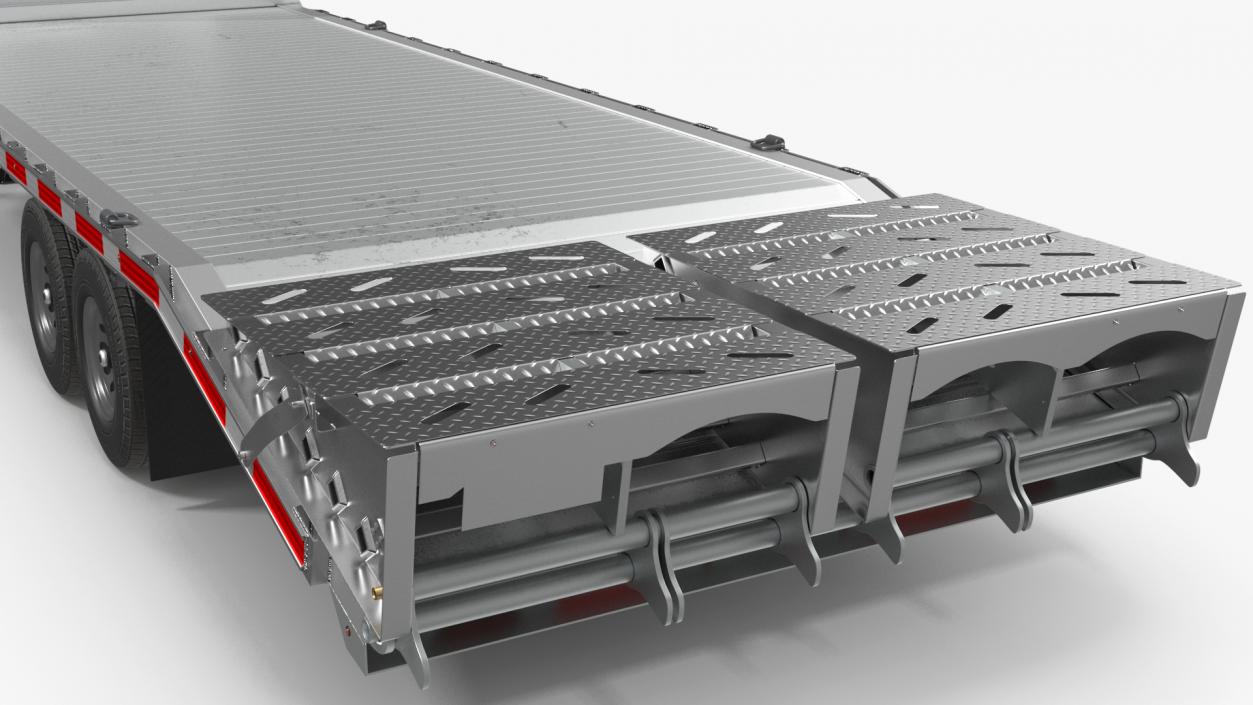 Flatbed Equipment Pickup Trailer 3D