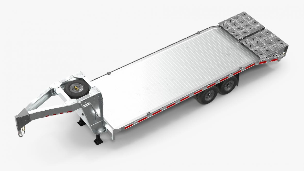 Flatbed Equipment Pickup Trailer 3D