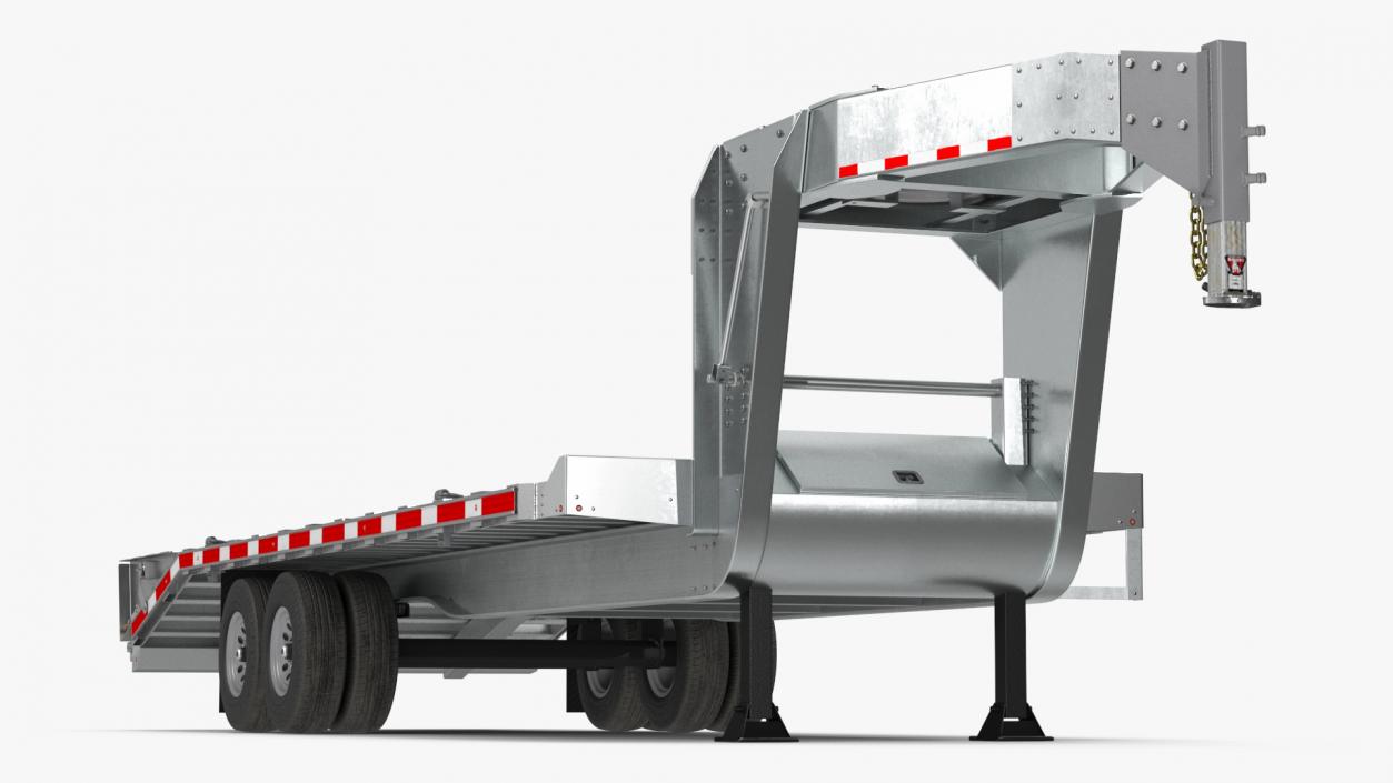 Flatbed Equipment Pickup Trailer 3D