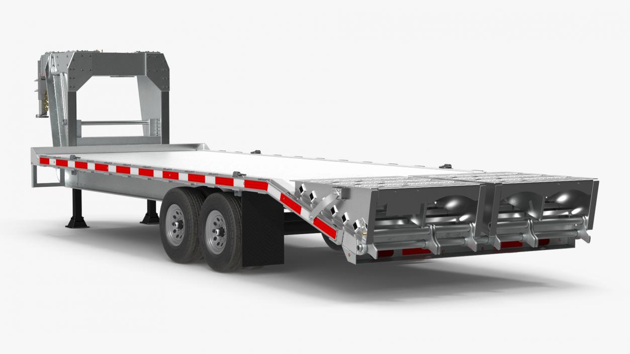 Flatbed Equipment Pickup Trailer 3D