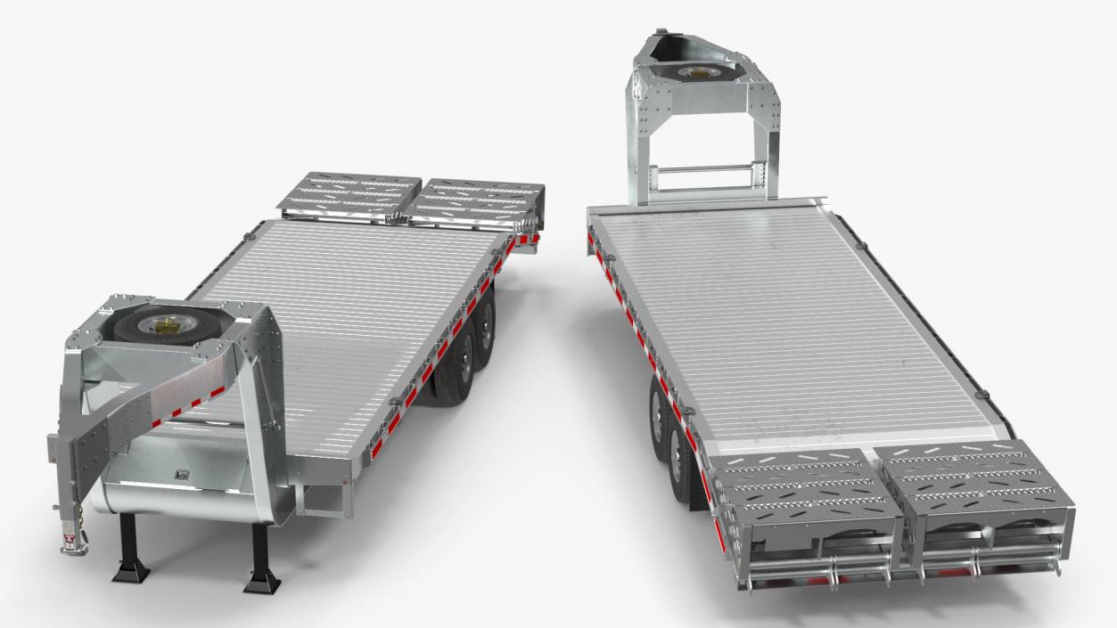 Flatbed Equipment Pickup Trailer 3D