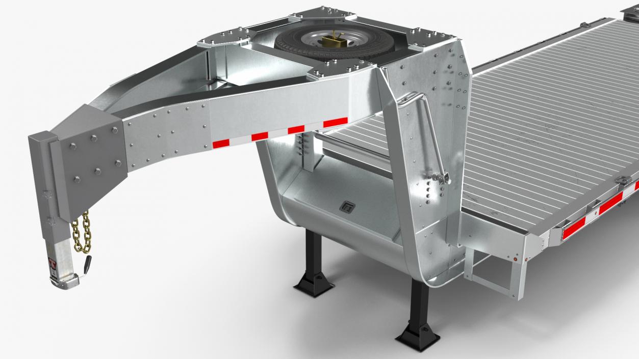 Flatbed Equipment Pickup Trailer 3D