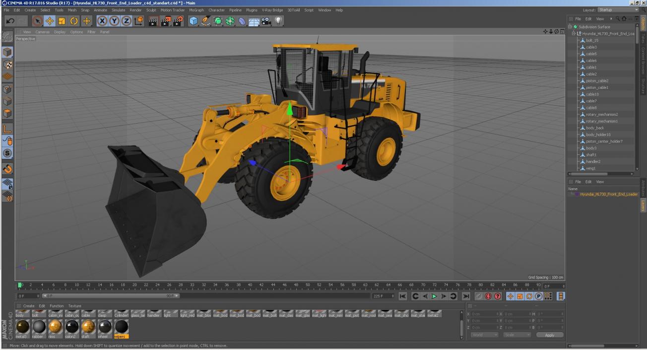 3D model Hyundai HL730 Front End Loader