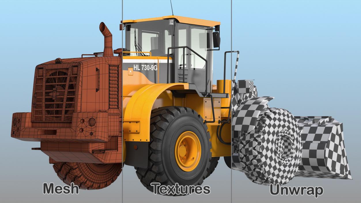 3D model Hyundai HL730 Front End Loader