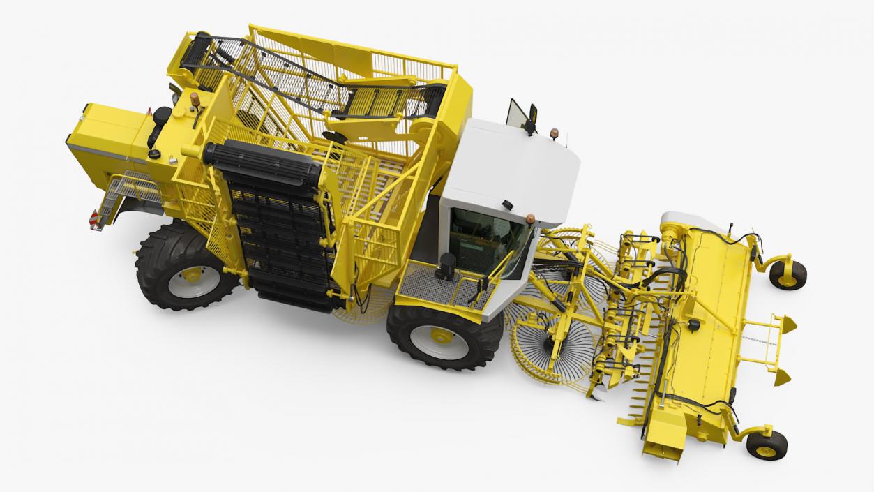 Agricultural Harvester Machinery Yellow 3D model