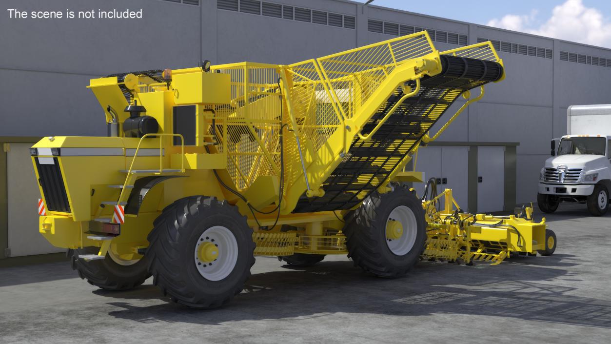 Agricultural Harvester Machinery Yellow 3D model