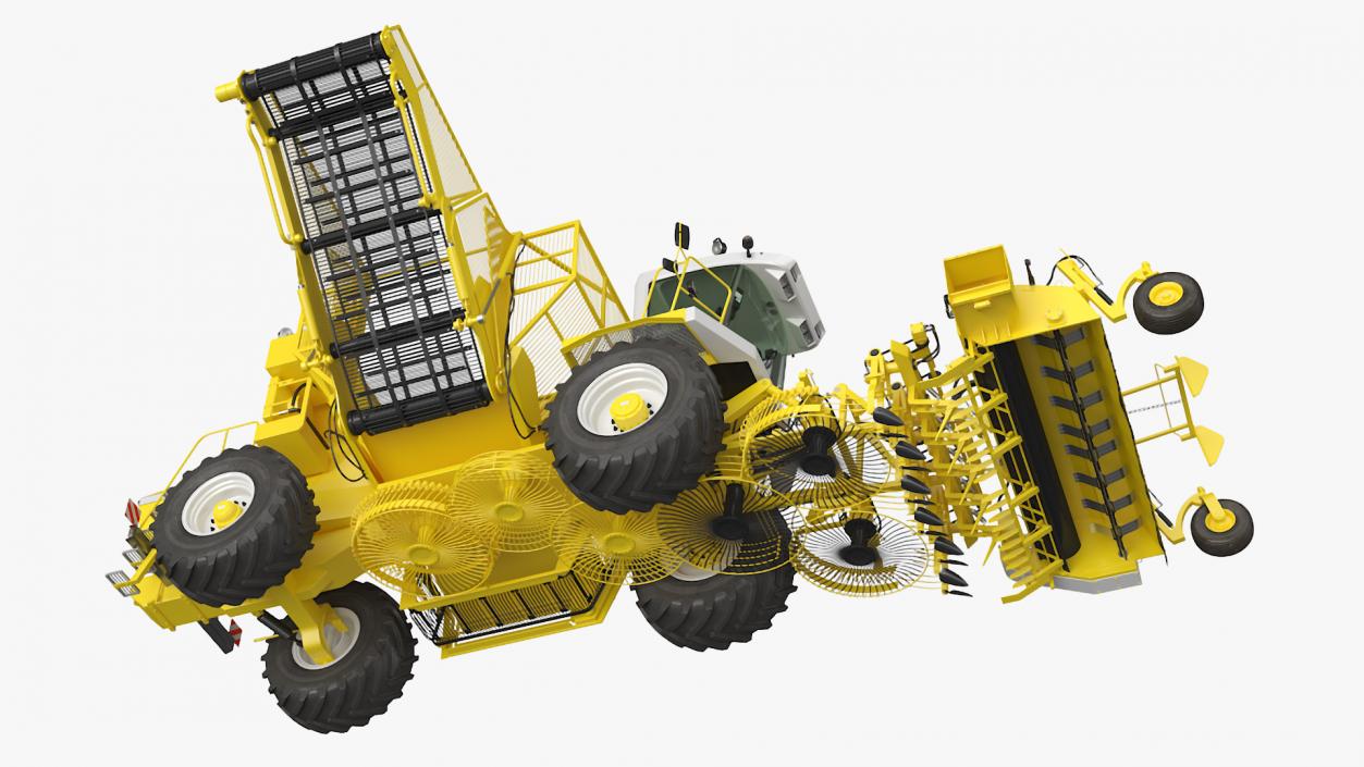 Agricultural Harvester Machinery Yellow 3D model