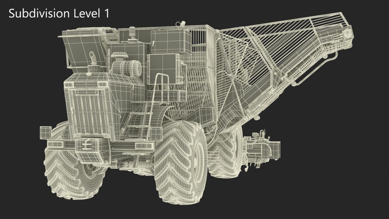 Agricultural Harvester Machinery Yellow 3D model