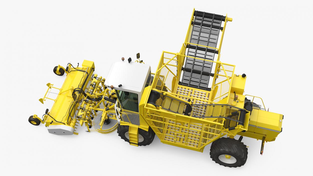 Agricultural Harvester Machinery Yellow 3D model