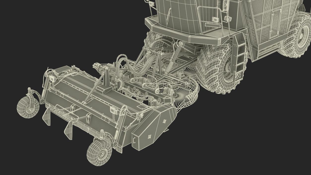 Agricultural Harvester Machinery Yellow 3D model