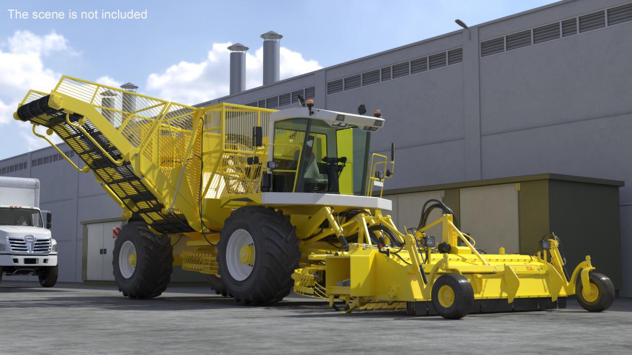 Agricultural Harvester Machinery Yellow 3D model