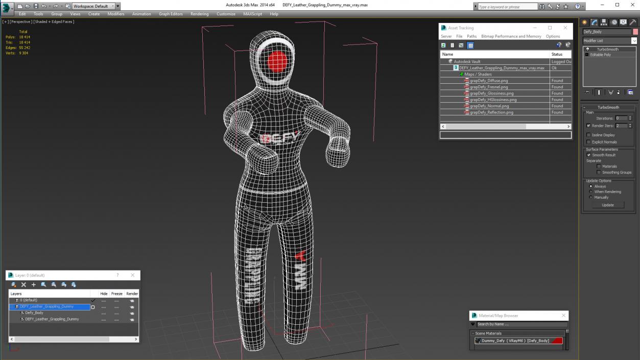 3D DEFY Leather Grappling Dummy model