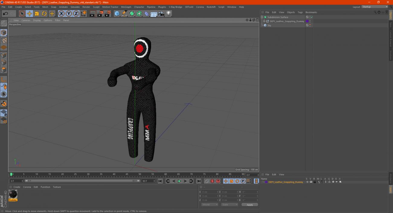 3D DEFY Leather Grappling Dummy model