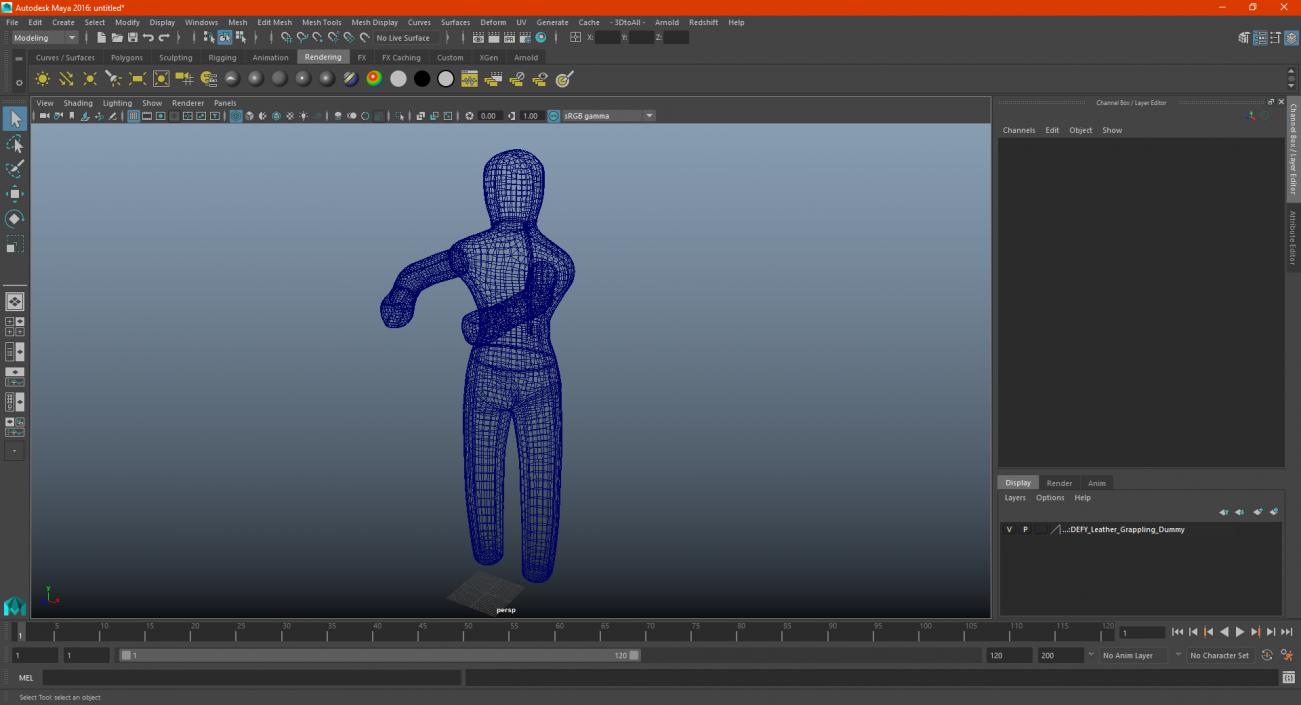 3D DEFY Leather Grappling Dummy model