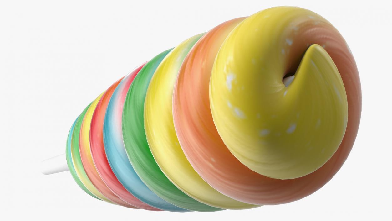 3D Rainbow Twist Lollipop Candy model