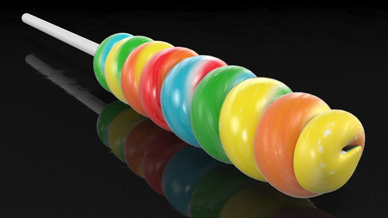 3D Rainbow Twist Lollipop Candy model