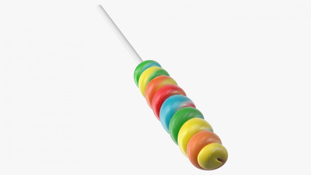 3D Rainbow Twist Lollipop Candy model