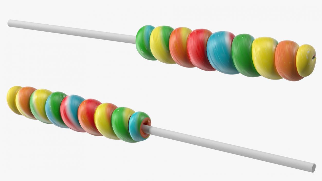 3D Rainbow Twist Lollipop Candy model