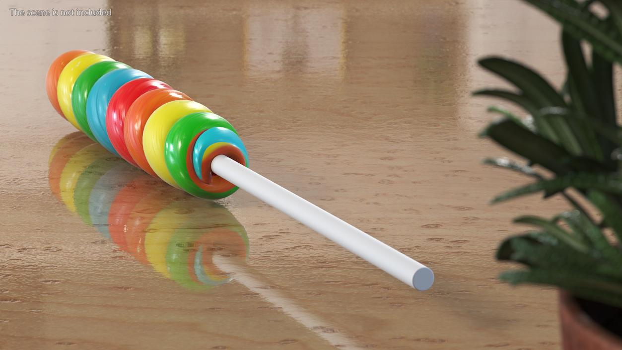 3D Rainbow Twist Lollipop Candy model