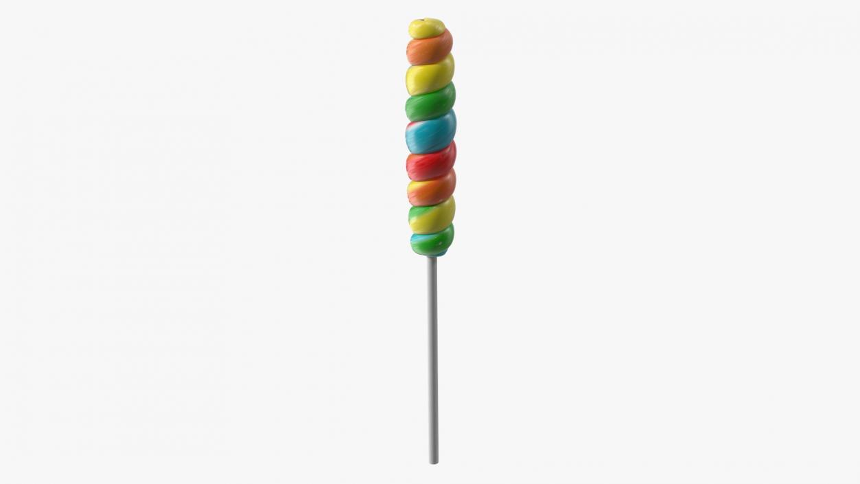 3D Rainbow Twist Lollipop Candy model