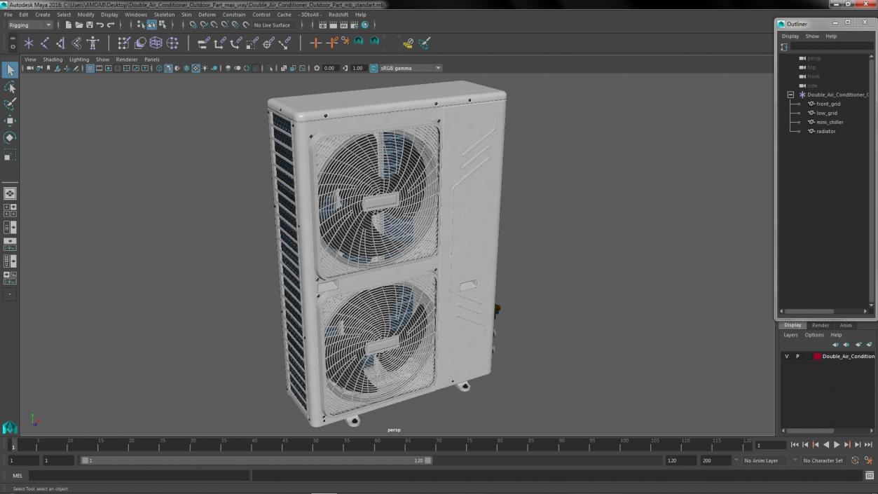 3D model Double Air Conditioner Outdoor Part