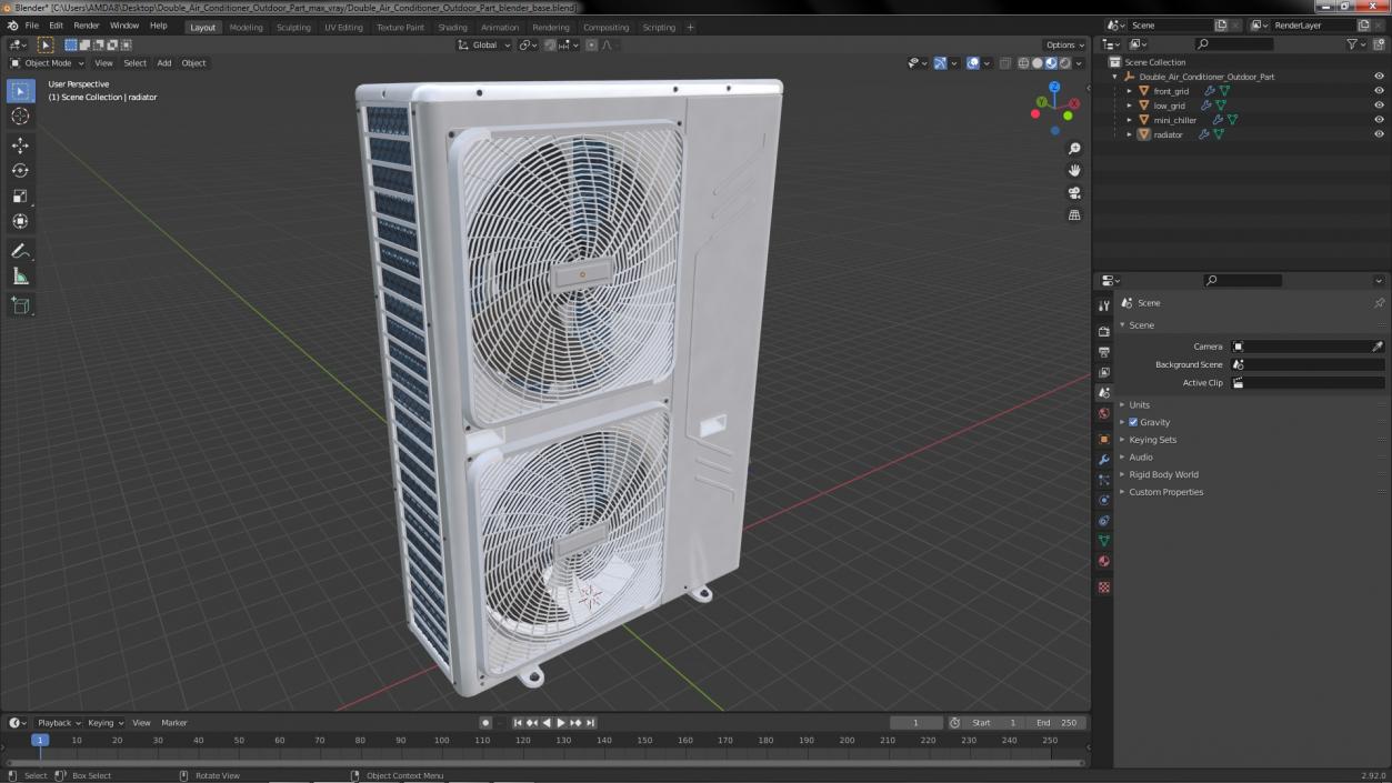 3D model Double Air Conditioner Outdoor Part