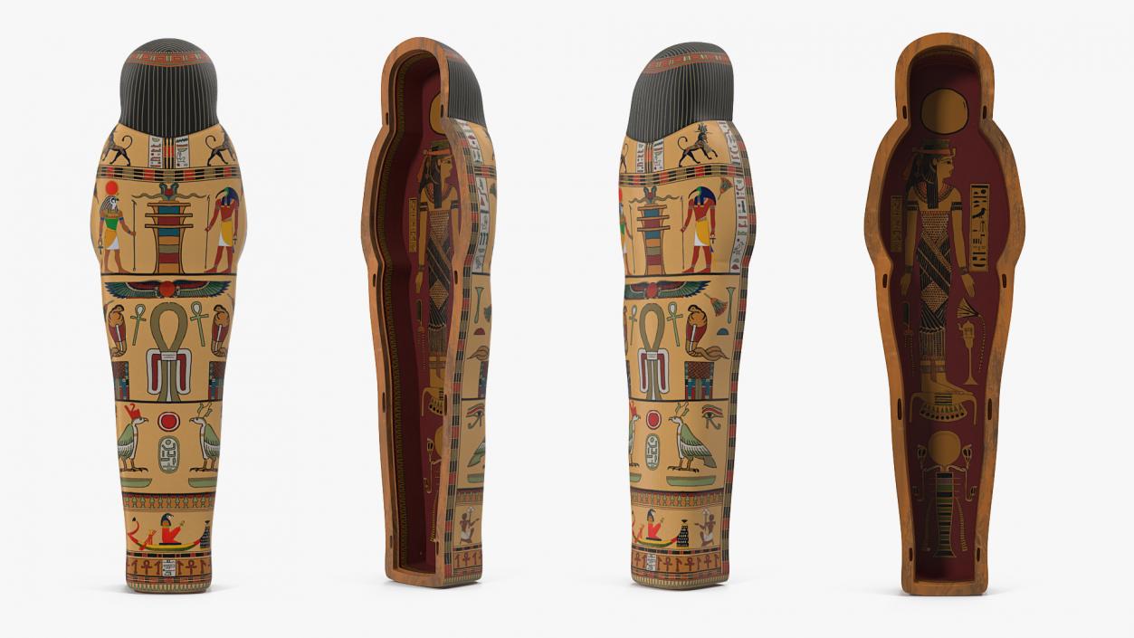 3D model Back Part Egyptian Sarcophagus