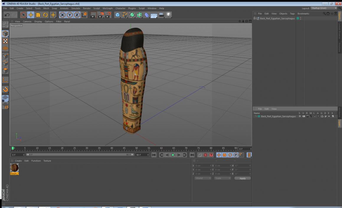 3D model Back Part Egyptian Sarcophagus